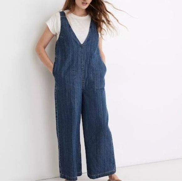 Madewell Women's Blue Denim Overalls - Picture 1 of 6